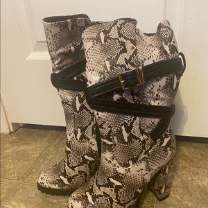 Snake Print Boots